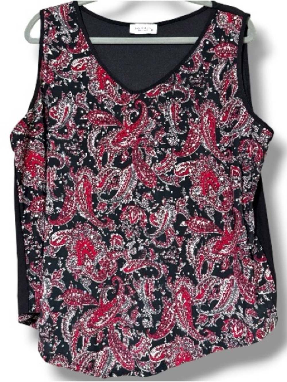 Exclusive One women's size 2X pullover paisley sequin sleeveless top NWT